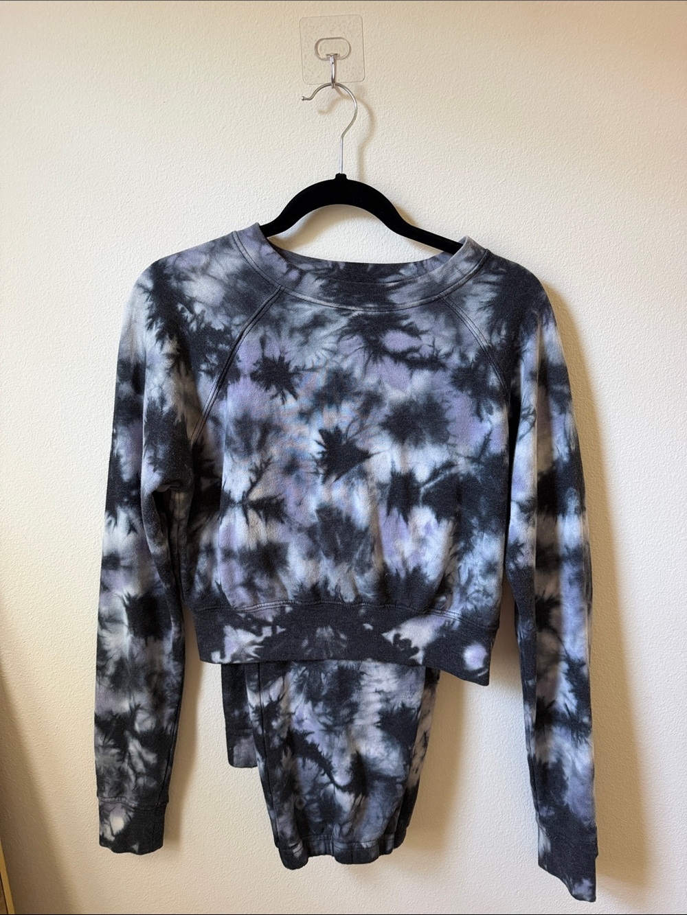 RSQ Tie-Dye Jogger Pants Set in Black & Purple